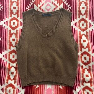Brandy Melville brown wool cashmere mia sweater vest